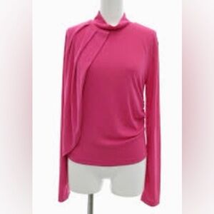 Zara Magenta Long Sleeve Statement Sleeve Top | Feminine Chic